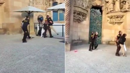 Βαρκελώνη: Ακτιβίστριες υπέρ του κλίματος έριξαν κόκκινη μπογιά στην πρόσοψη της Σαγράδα Φαμίλια (Βίντεο)