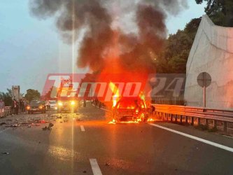 Ανατριχιαστικό τροχαίο στην Ολυμπία Oδό – Απανθρακώθηκε οδηγός (Βίντεο)