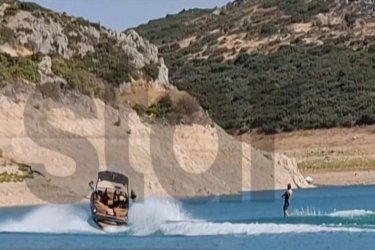 Απίστευτες εικόνες από την Υλίκη: Έκαναν σκι στη λίμνη (Βίντεο)