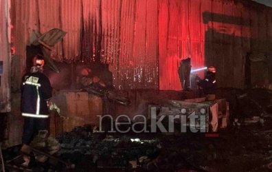 Φωτιά σε εργοστάσιο στο Ηράκλειο Κρήτης