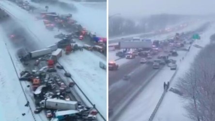 Χάος στις ΗΠΑ: Καραμπόλα 45 οχημάτων σε αυτοκινητόδρομο στην Ιντιάνα μετά από χιονόπτωση (Βίντεο)
