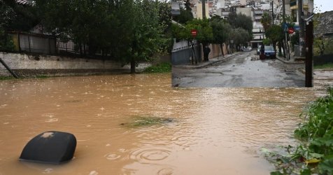 Προβλήματα στην Αττική από την κακοκαιρία Byron: «Λίμνη» η Μάνδρα – Απεγκλωβισμοί πολιτών στην Αθήνα