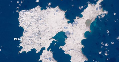 «Θυμίζει Αρκτικό Κύκλο» – Ο δορυφόρος κατέγραψε την πάλλευκη Λήμνο (Εικόνες, Βίντεο)