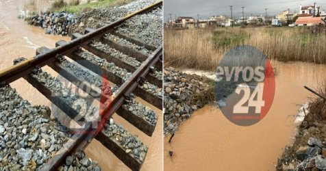 Κακοκαιρία Κριστίν: «Έσπασαν» σιδηροδρομική γραμμή για να μην πλημμυρίσει ο Απαλός (εικόνες)
