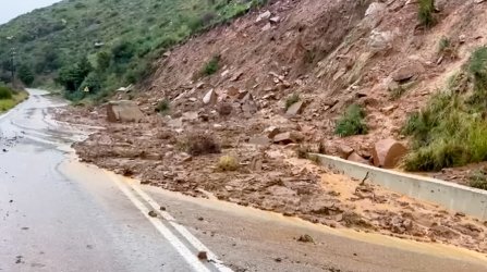 Κατολίσθηση στην Εθνική Οδό Τρίπολης – Πύργου με διακοπή κυκλοφορίας και εκτροπές