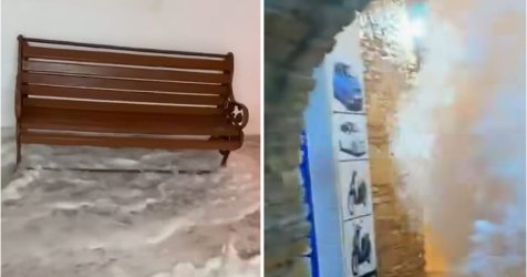 Σίκινος: Η θάλασσα βγήκε στη στεριά λόγω των ανέμων – Δείτε βίντεο