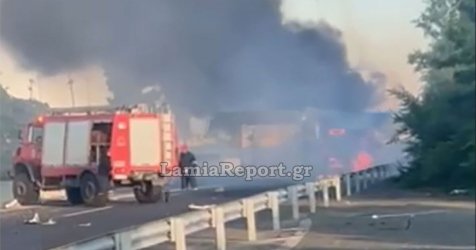 Ανατροπή φορτηγού στο ύψος του Βελεστίνου – Έκλεισε η εθνική οδός